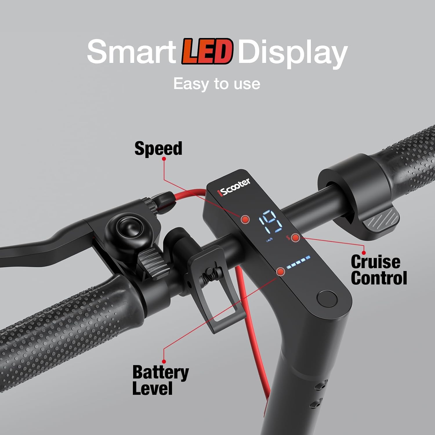 Electric Scooter Adults & Big Kids, Cruise Control, Dual Braking System, Smart App, Foldable
