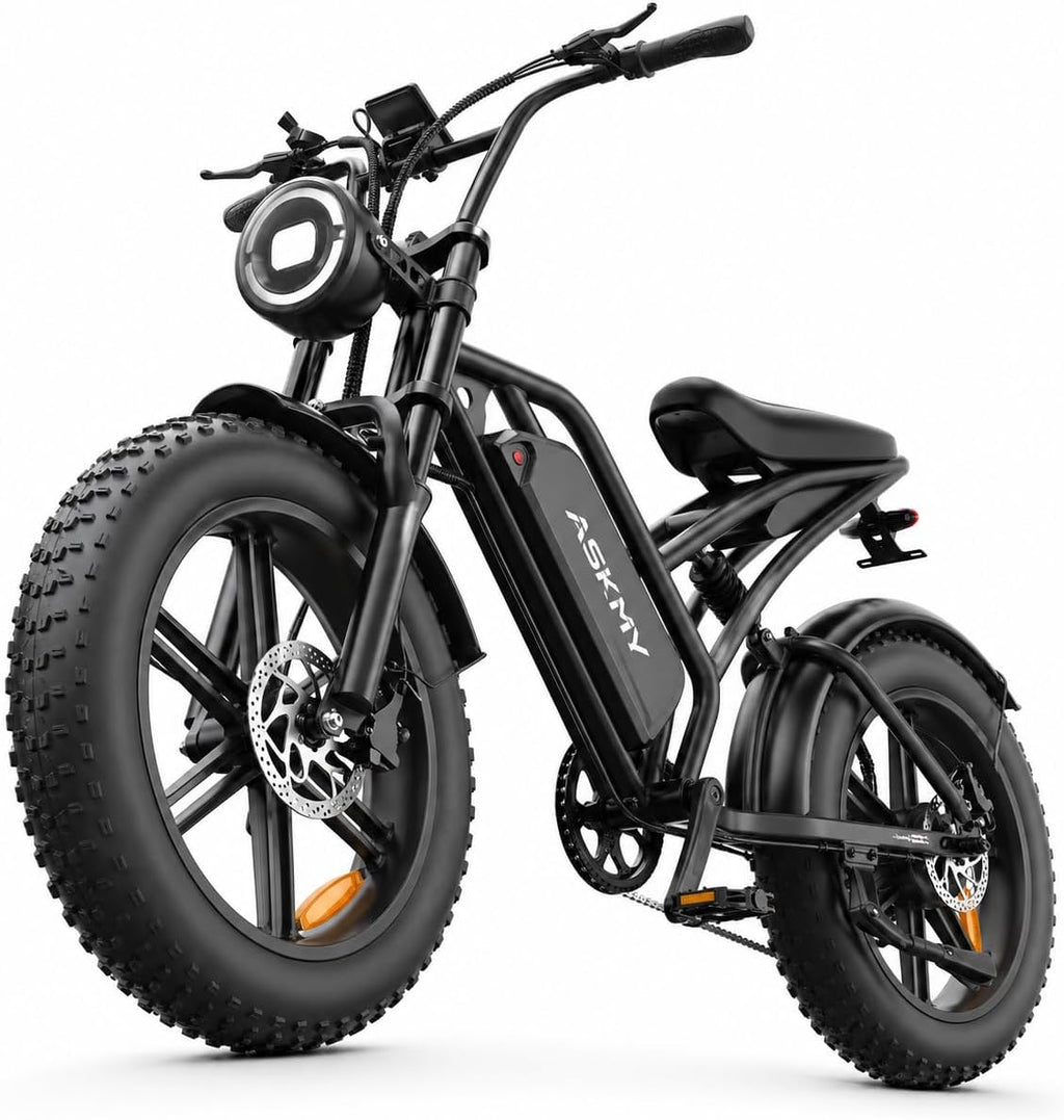 20" Fat Tire Electric Bike for Adults, 1000W Peak Motor, Up to 60-Mile Range, All-Terrain E-Bike, UL 2849 Certified