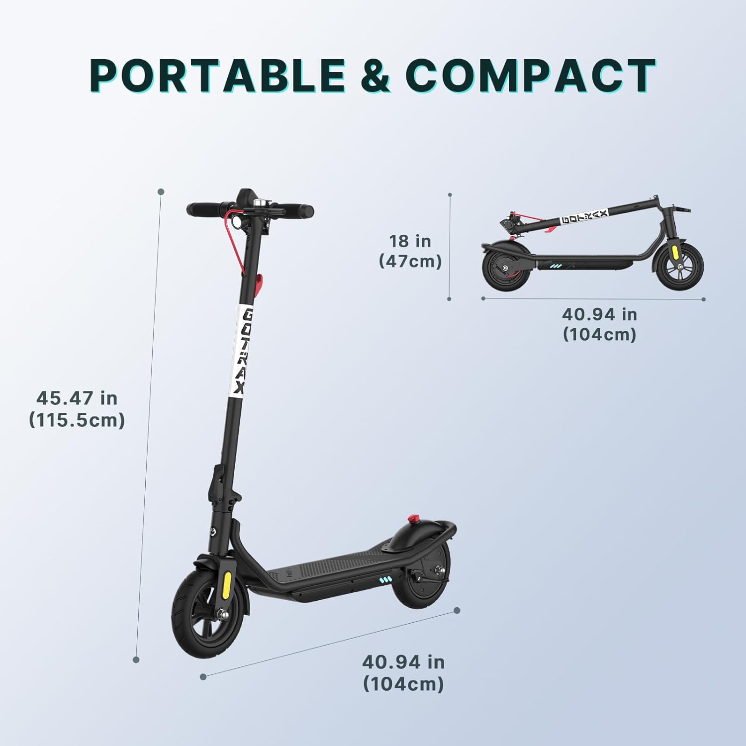 Electric Scooter for Adults, Max 12 Mile Range & 15.5Mph by 250W Motor, 8.5" Front Air & Rear Solid Tires, Max Load 220lbs