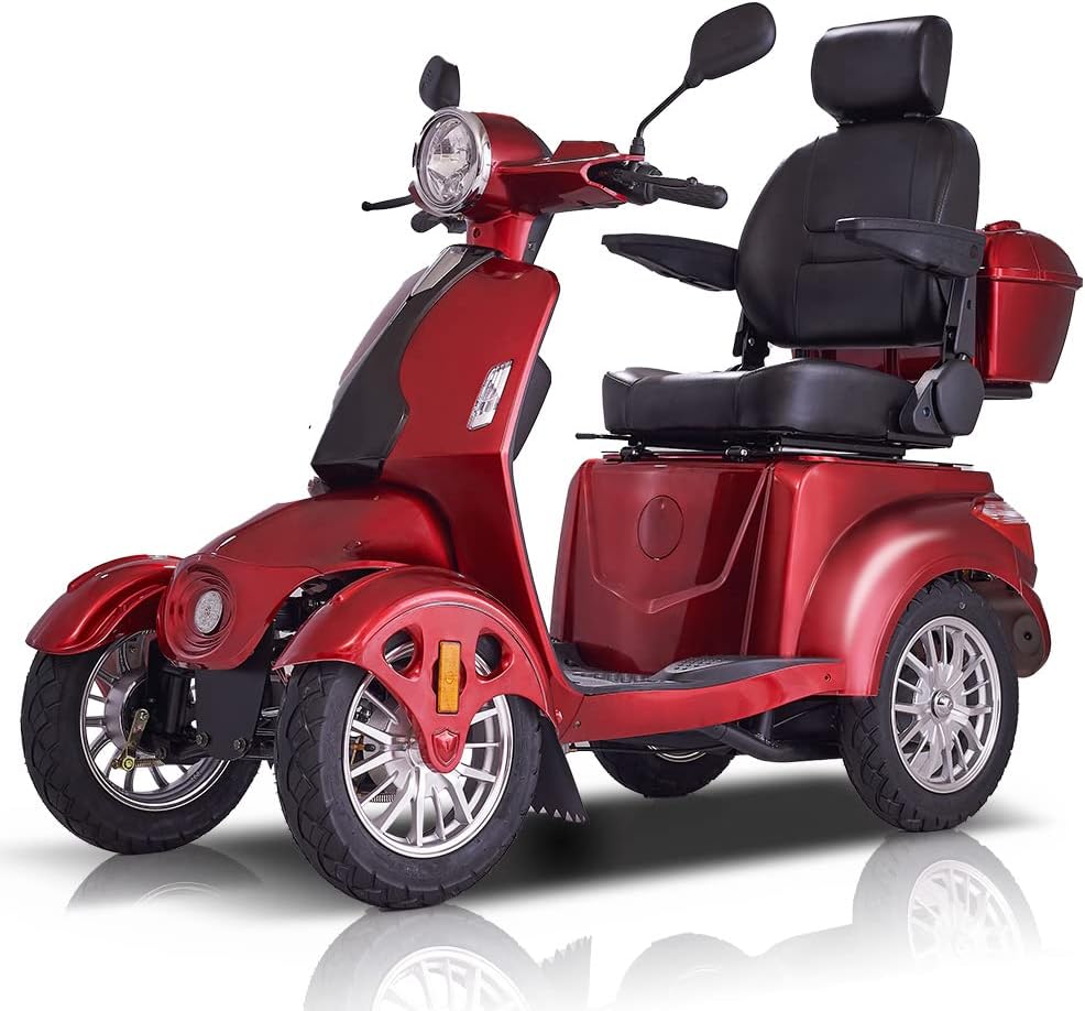 Heavy Duty 4-Wheel Mobility Scooter for Seniors & Adults – 500lbs Capacity, All-Terrain Electric Power Chair with Long Range Battery