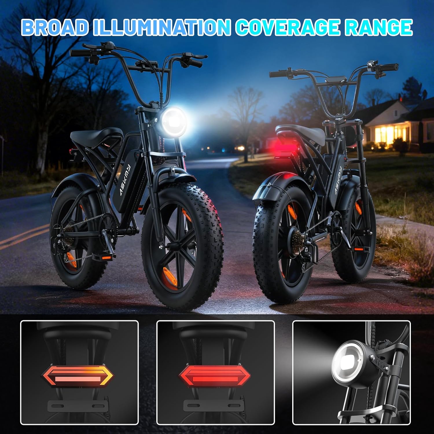 20" Fat Tire Electric Bike for Adults, 1000W Peak Motor, Up to 60-Mile Range, All-Terrain E-Bike, UL 2849 Certified