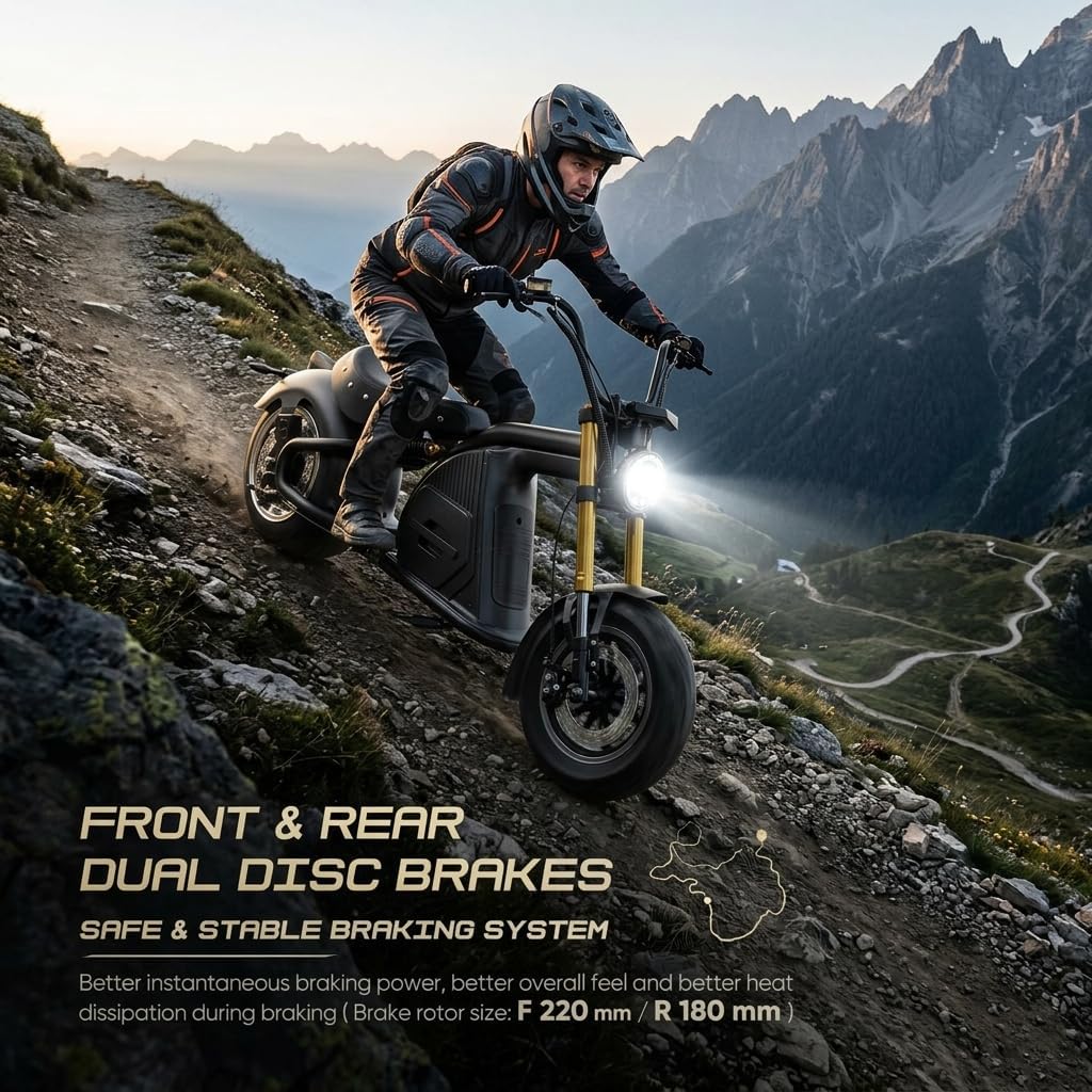4000W Electric Motorcycle for Adults – 50 MPH Street-Legal E-Motorcycle, Up to 90 Miles Range, Full Suspension