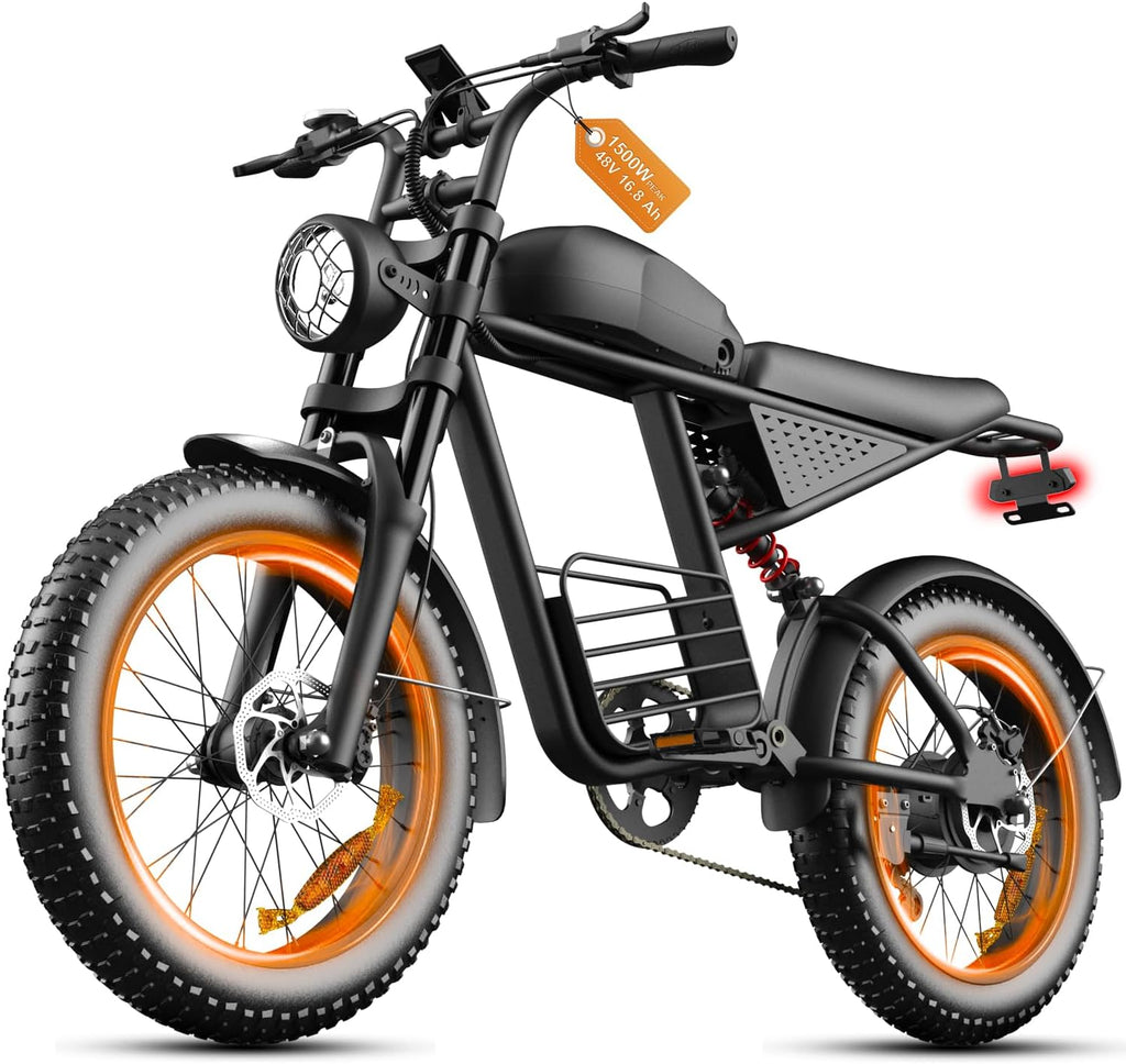 Electric Bike for Adults, 20-Inch Fat Tire E-Bike, Long-Range Commuter & Off-Road Electric Bicycle, UL Certified, USA Stock
