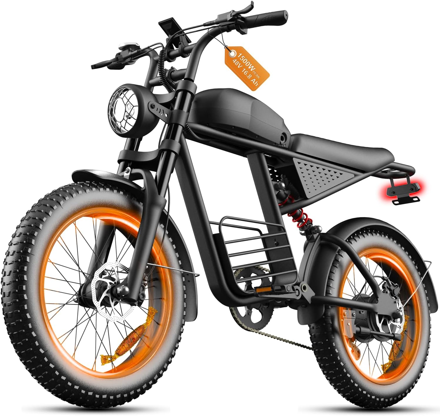 Electric Bike for Adults, 20-Inch Fat Tire E-Bike, Long-Range Commuter & Off-Road Electric Bicycle, UL Certified, USA Stock
