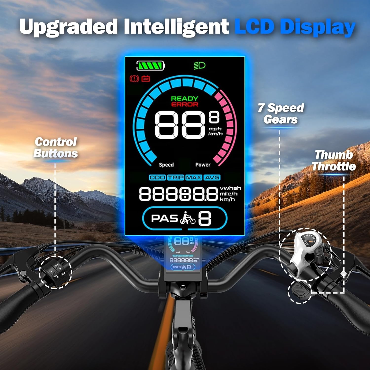 Electric Commuter Bike for Adults, 26-Inch Step-Through E-Bike, Long-Range Electric Bicycle with Adjustable Stem, Multi-Speed Gearing & Front Suspension