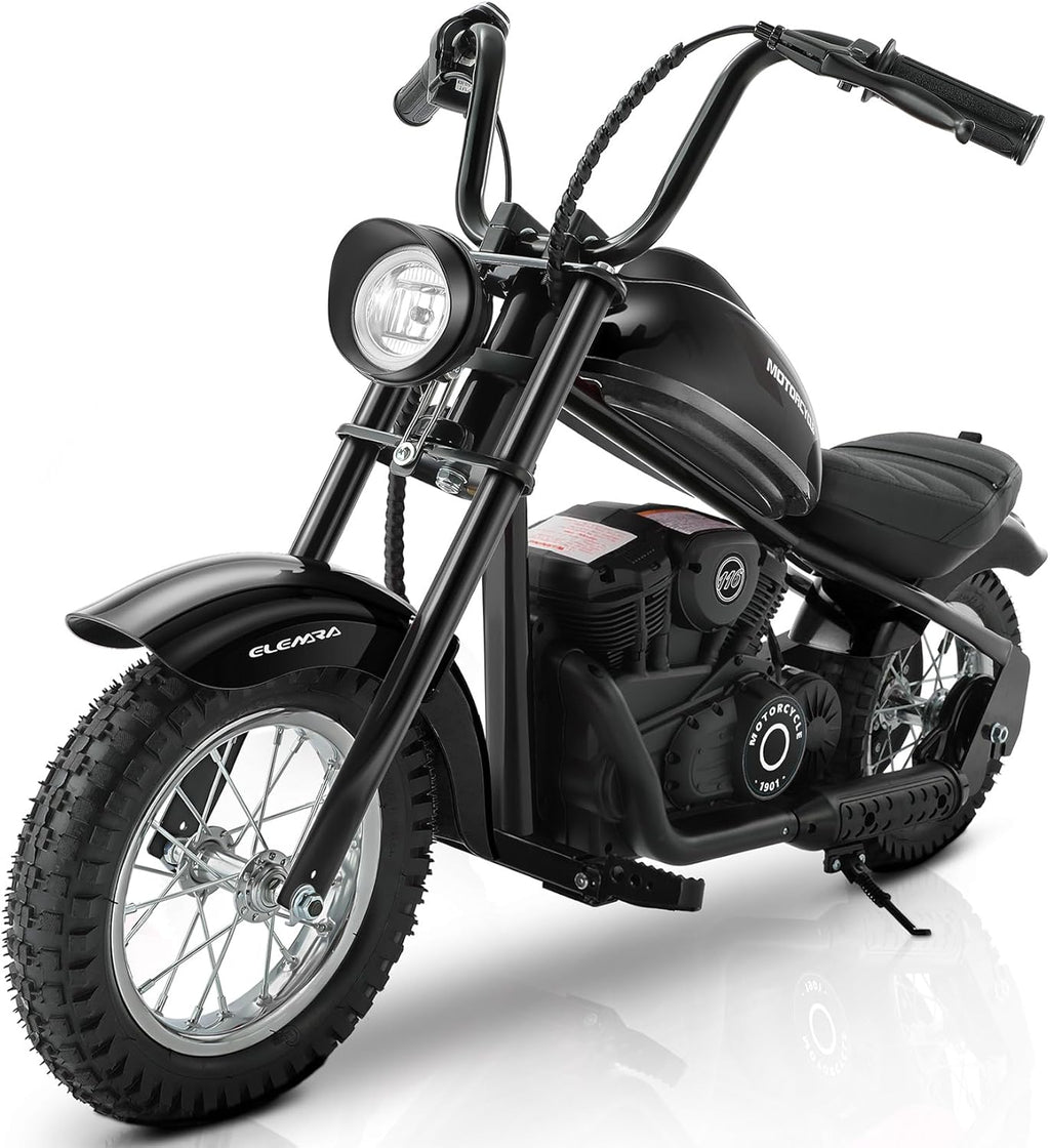 Electric Dirt Bike for Kids – 15 MPH Ride-On Motorcycle with LED Lights, Air-Filled Tires & Hand Brake