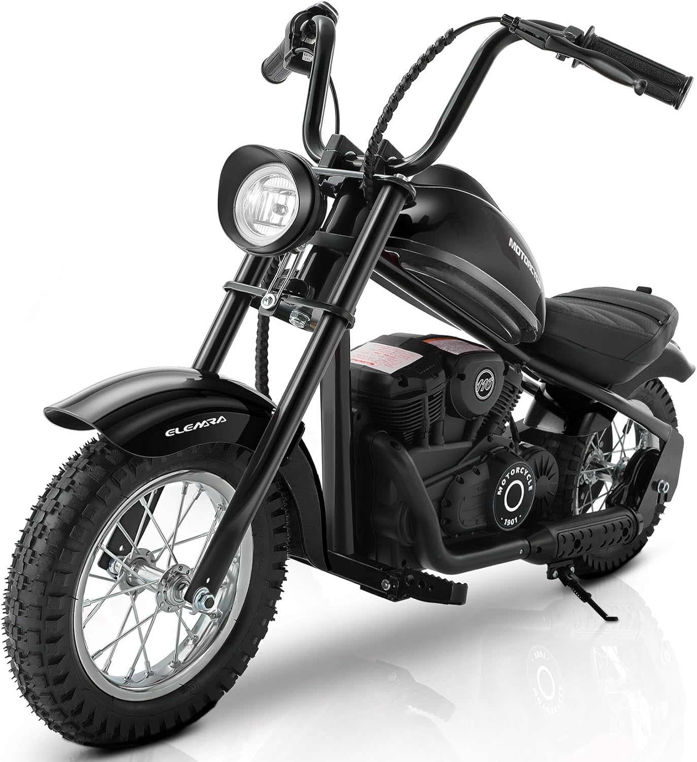 Electric Dirt Bike for Kids – 15 MPH Ride-On Motorcycle with LED Lights, Air-Filled Tires & Hand Brake