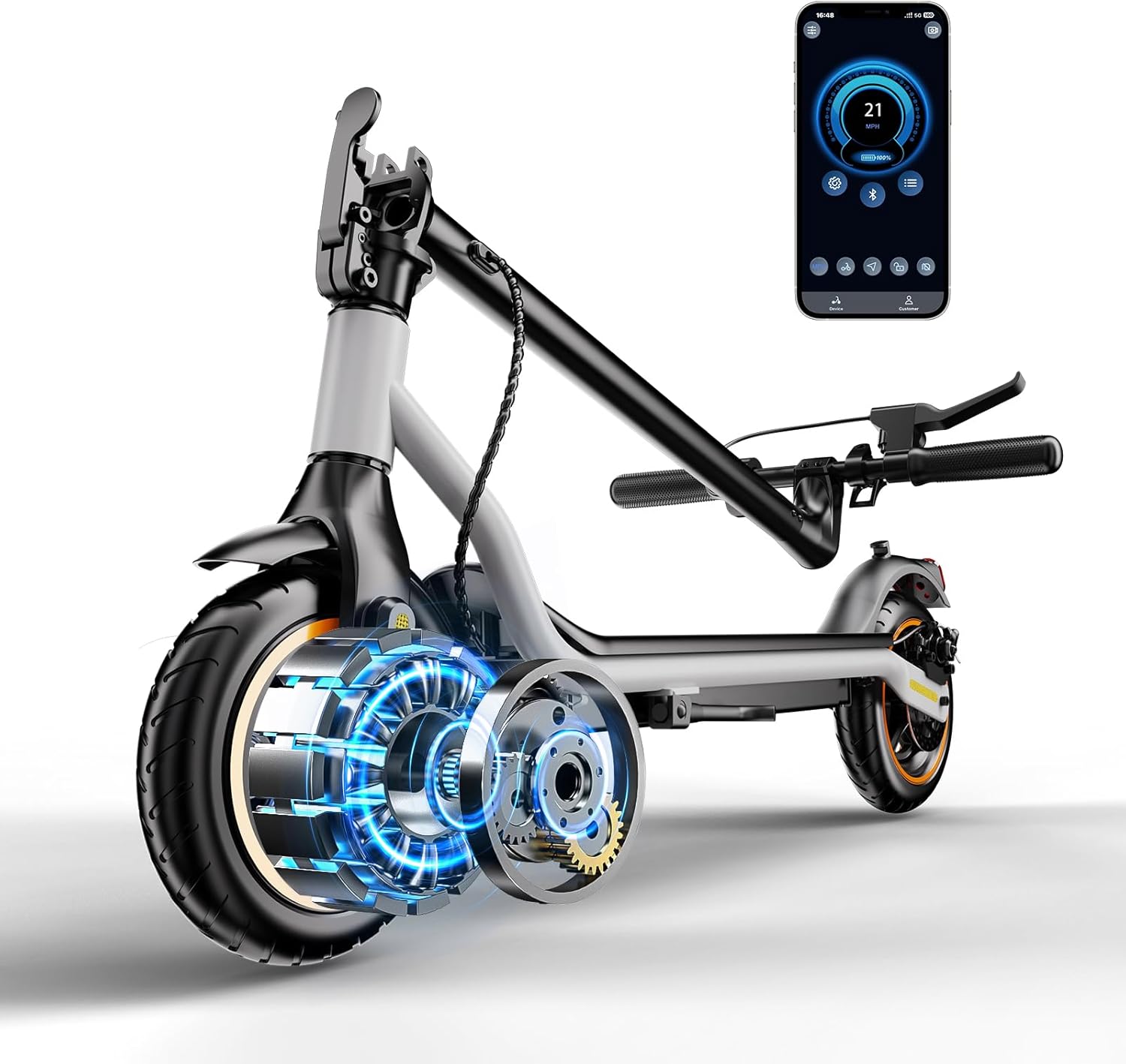 Electric Scooter - Electric Scooter Adults, 1000W/500W Motor, 25/21/18 MPH, 10''/8.5'' Tires