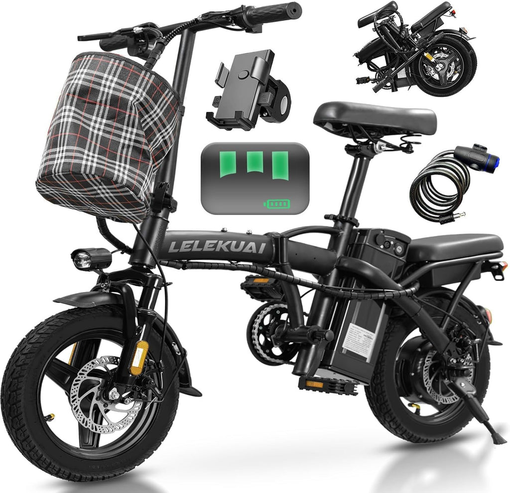 1200W Peak Electric Bike for Adults – Commuter E-Bike with Dual Disc Brakes, Up to 28 MPH Speed & 32-Mile Range