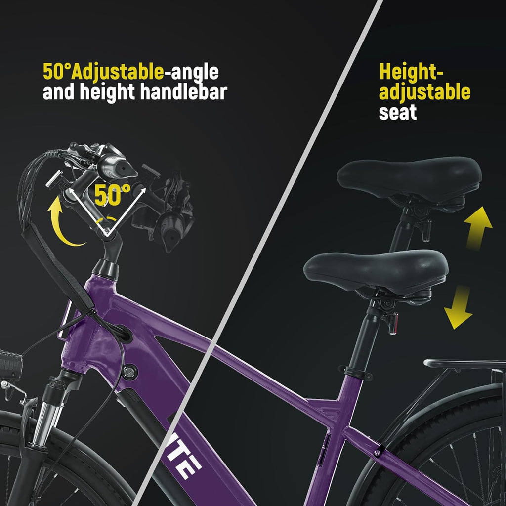 Adult Electric Bike with Removable Power System – 26" Tire E-Bike with Adjustable Stem & 7-Speed Drivetrain
