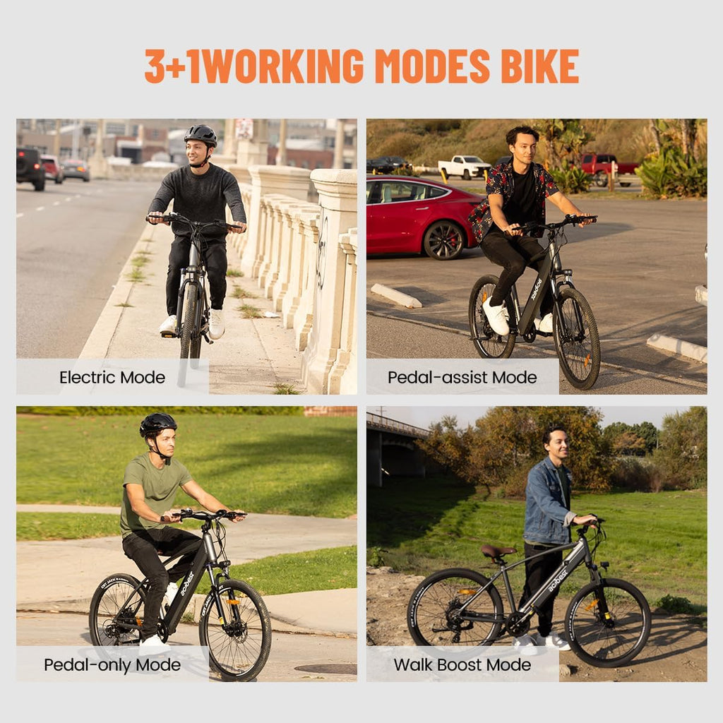 1200W Peak Electric Mountain Bike for Adults – 27.5" Step-Over E-Bike with Removable Battery, Up to 55 Miles Range, 7-Speed