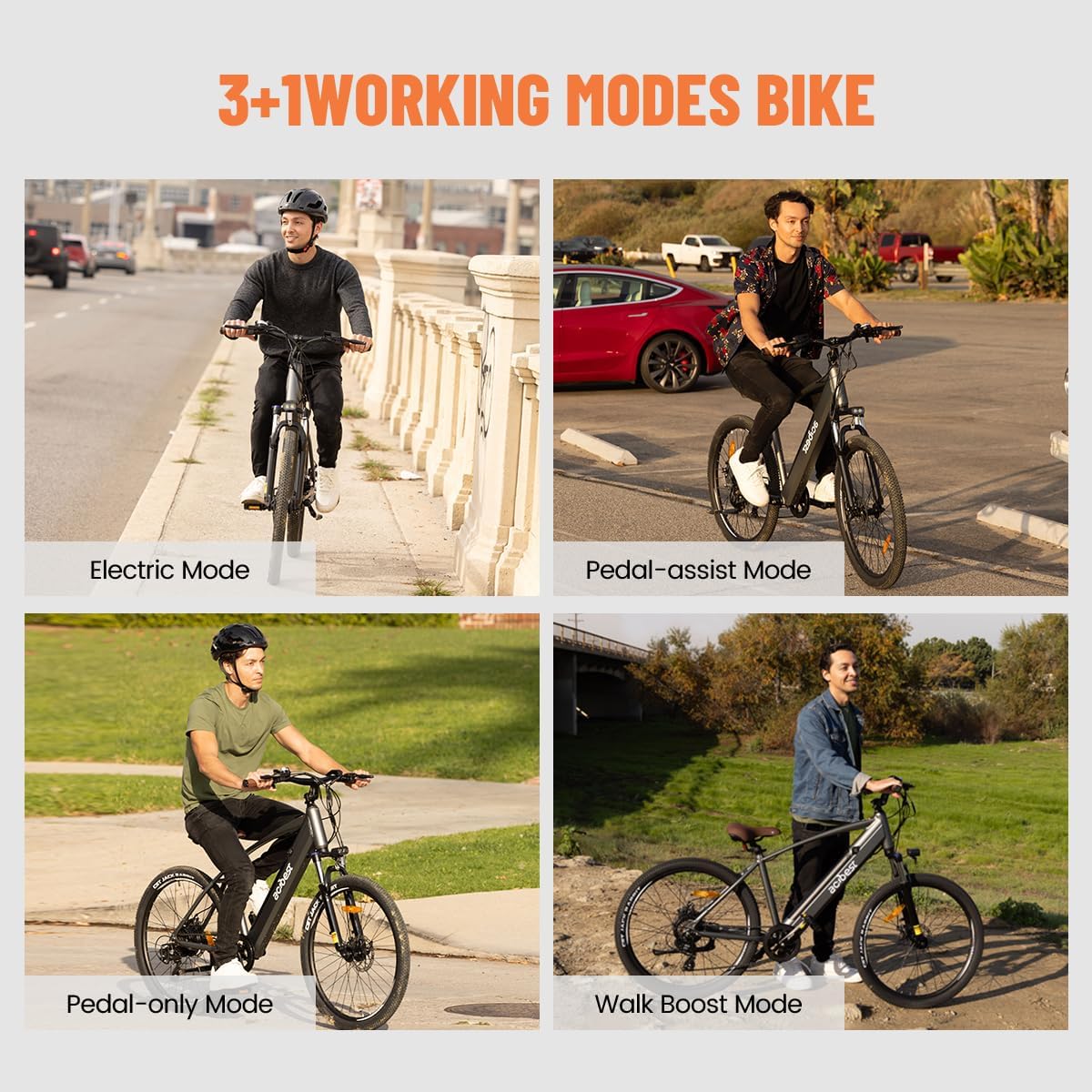 1200W Peak Electric Mountain Bike for Adults – 27.5" Step-Over E-Bike with Removable Battery, Up to 55 Miles Range, 7-Speed