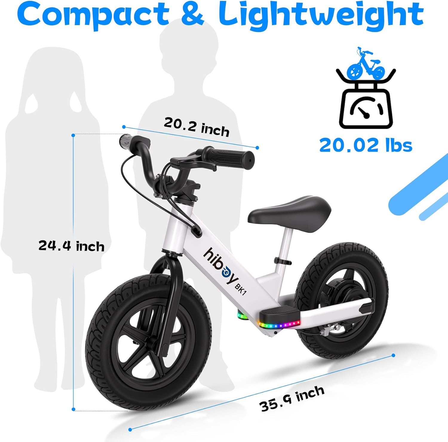Electric Balance Bike for Kids (Ages 3–5) – 12" Training E-Bike with Adjustable Seat