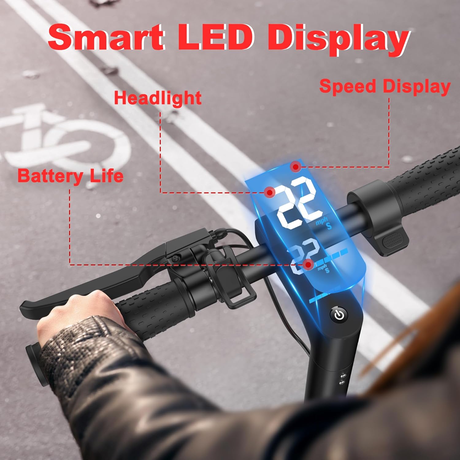 Folding Electric Scooter for Adults & Kids – Up to 22 MPH, Long Range, Dual Suspension & Dual Braking