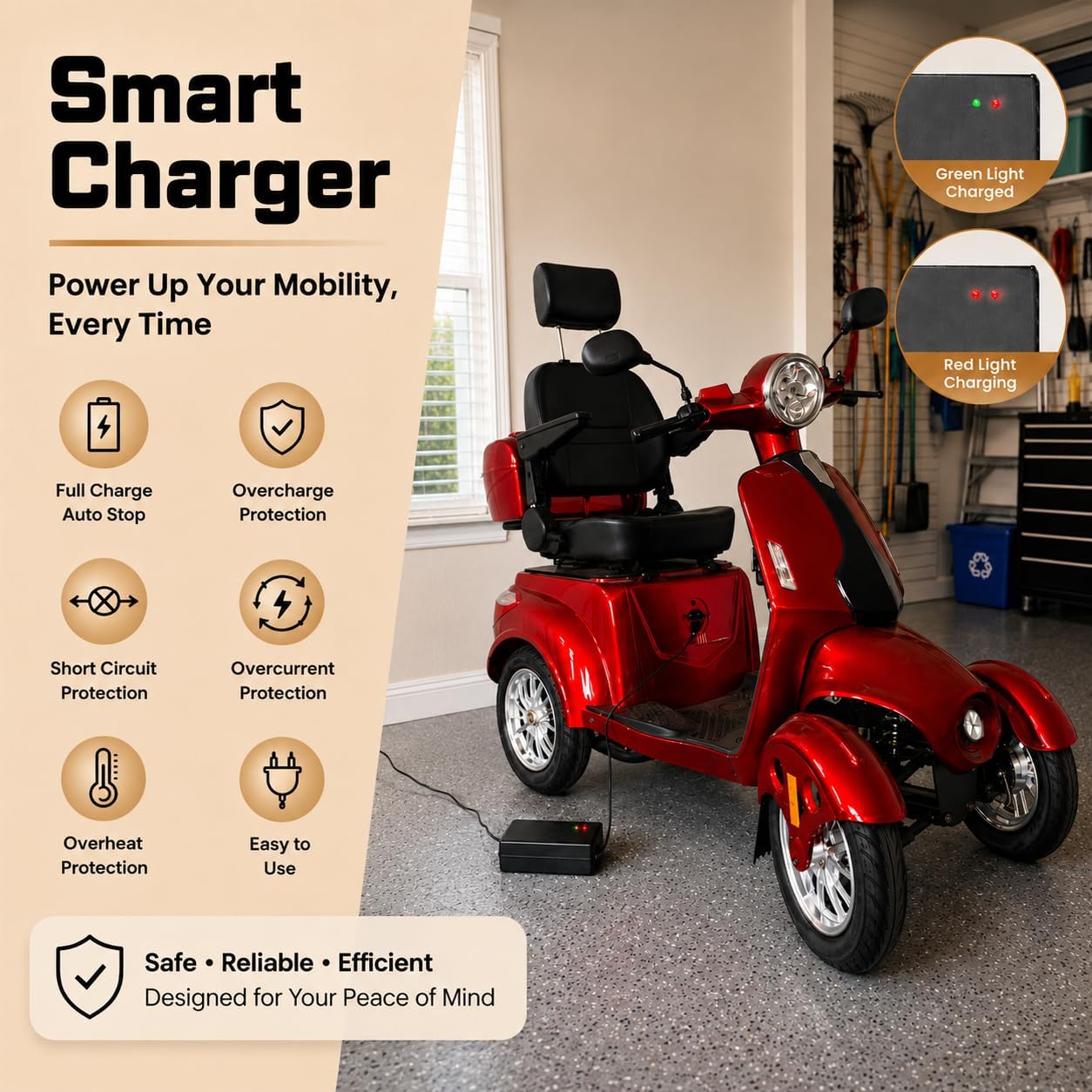 Heavy Duty 4-Wheel Mobility Scooter for Seniors & Adults – 500lbs Capacity, All-Terrain Electric Power Chair with Long Range Battery