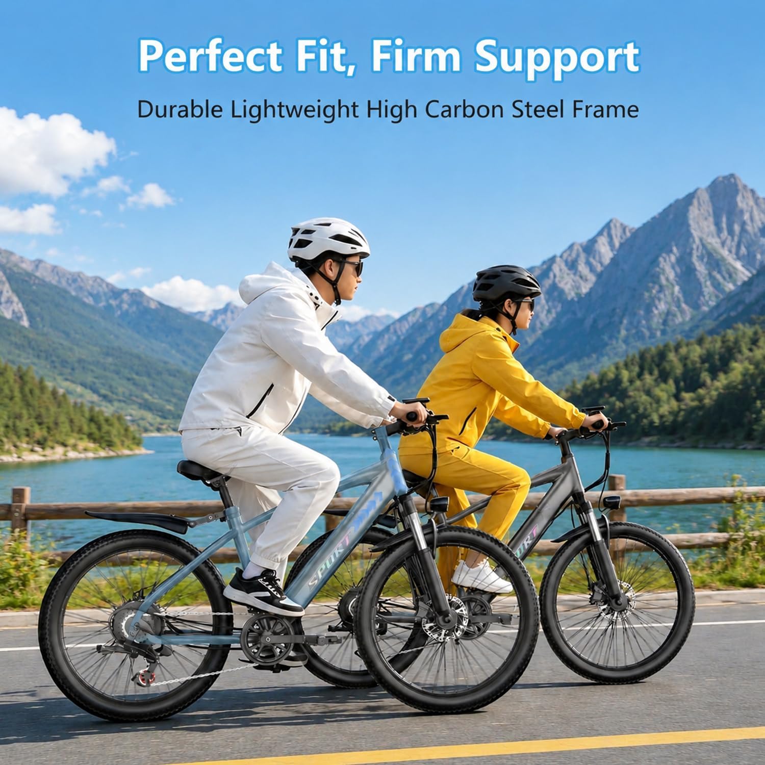 1500W Peak Electric Bike for Adults – Step-Through Commuter E-Bike with 7-Speed Gear System, 26-Inch Wheels, Up to 25 MPH & 65-Mile Range