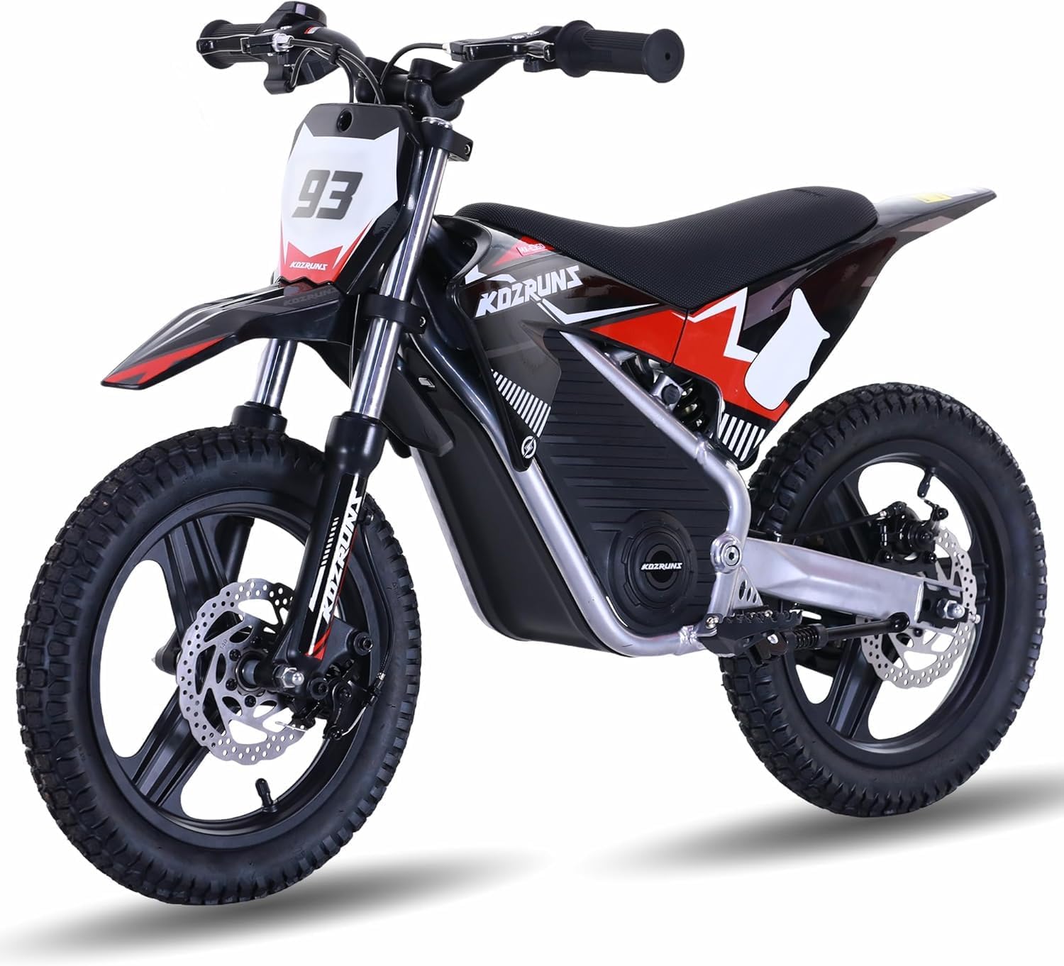 36V Electric Dirt Bike for Kids, 350W Brushless Motor, 3-Speed Control, Up to 18.6 MPH, 14-Inch Off-Road Tires, Black