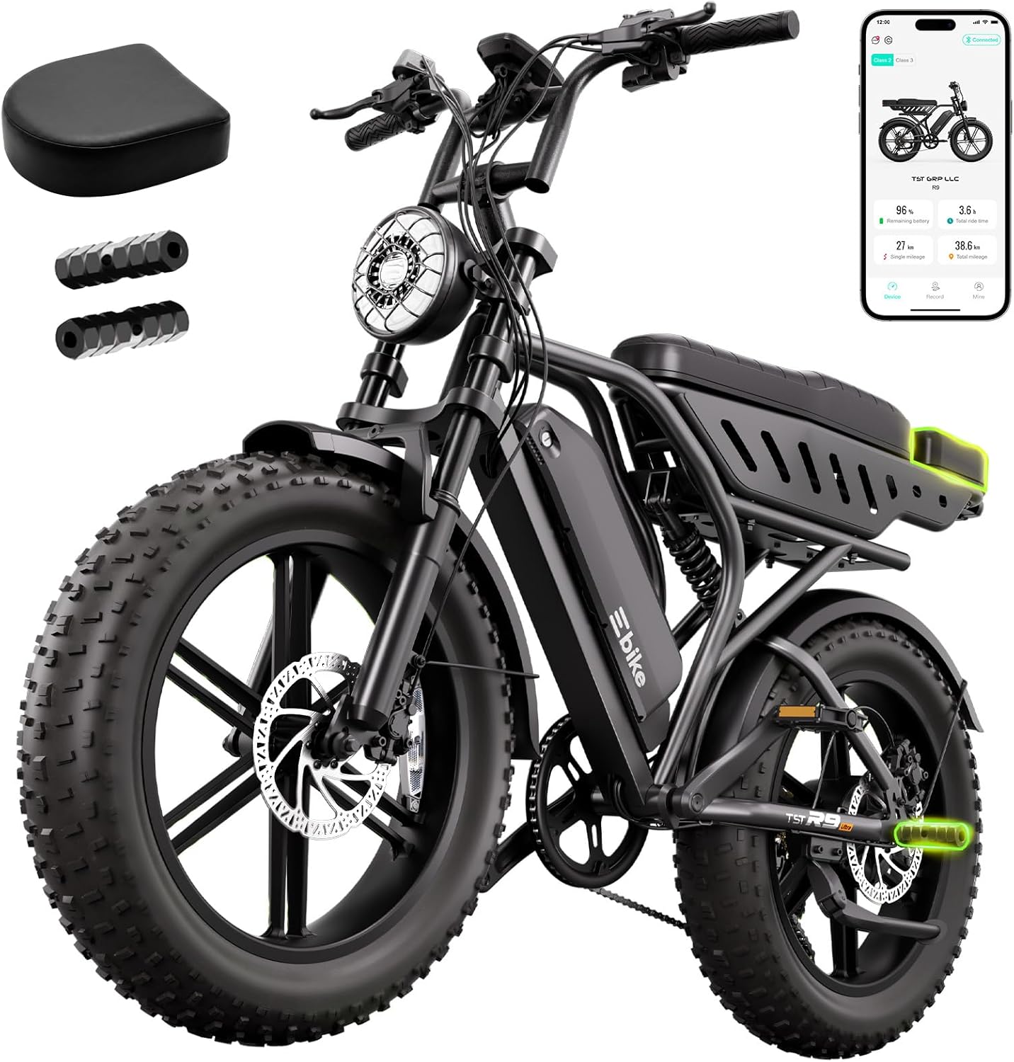 20" Fat Tire All-Terrain Electric Bike for Adults – 1500W Peak Power, Long-Range Off-Road E-Bike