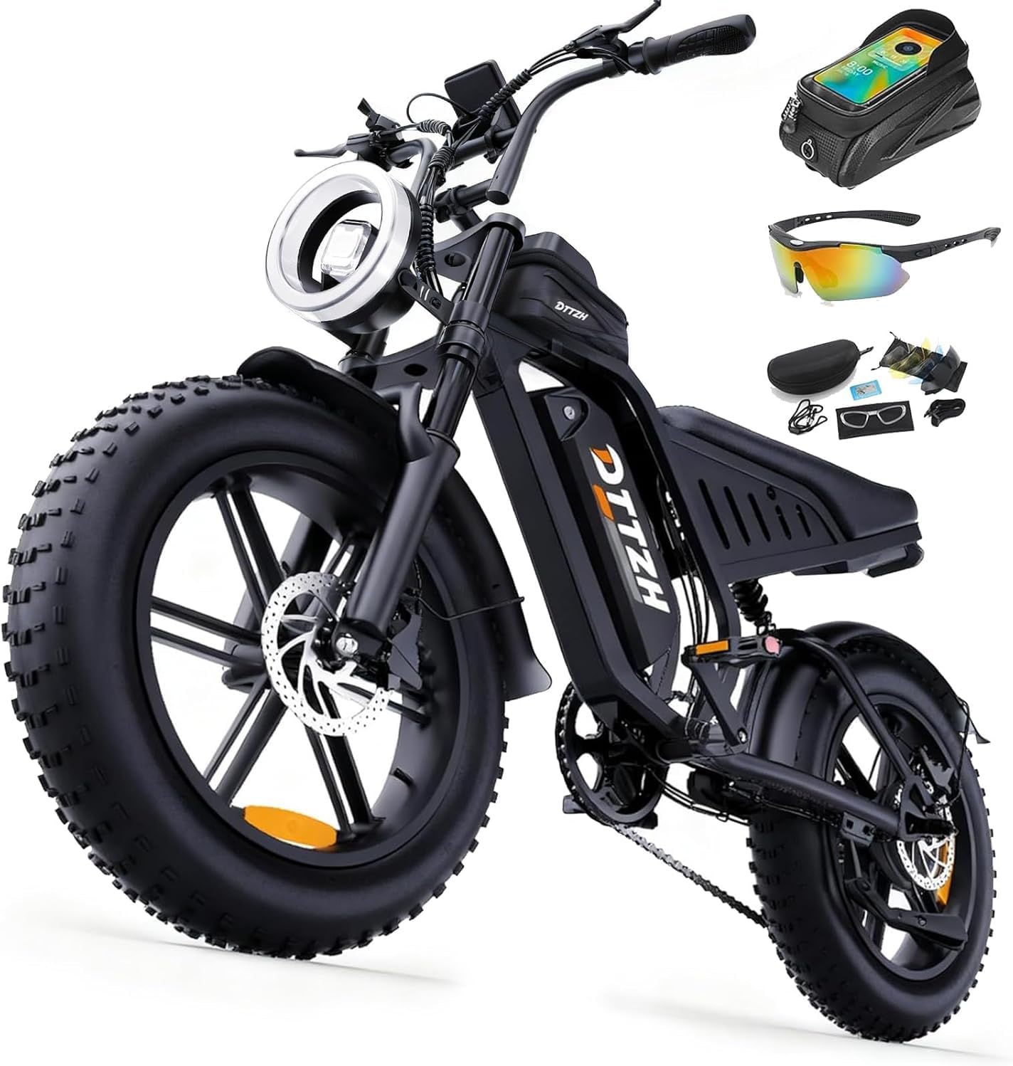 Electric Fat Tire Bike for Adults with NFC & Password Unlock, Full Suspension Off-Road E-Bike, 20-Inch Tires, Long-Range Performance