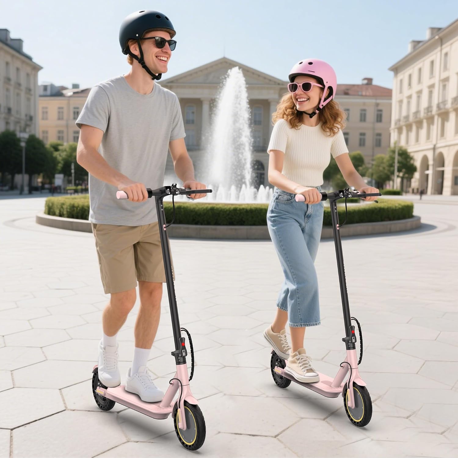Electric Scooter, 500W/350W/800W/1000W Motor & 10"/8.5" Solid Tires, Up to 22/19 MPH & 28/25/15 Miles Range