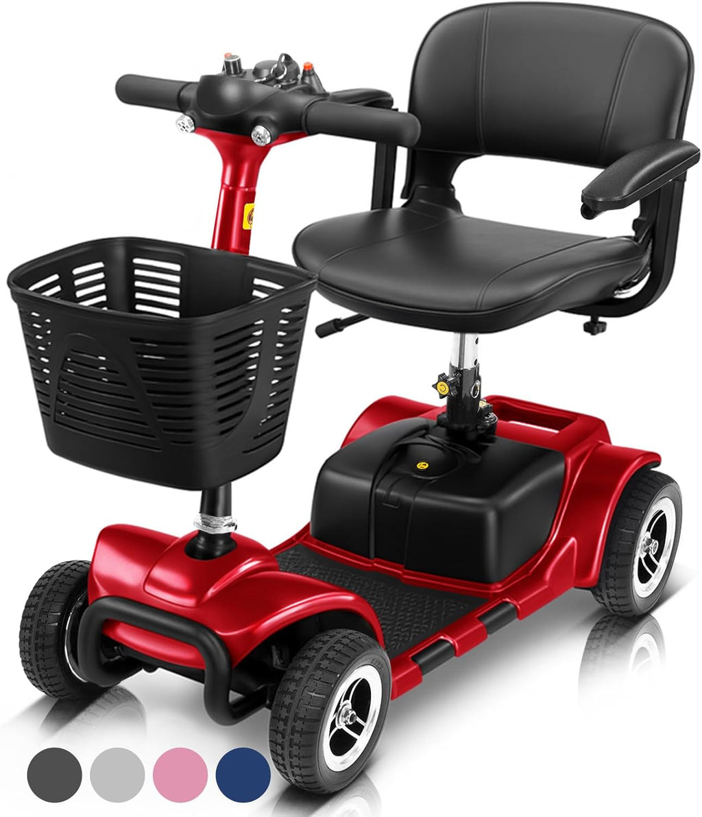 4-Wheel Mobility Scooter for Seniors & Adults – Compact Electric Mobility Chair with Long-Range Battery & Storage Basket