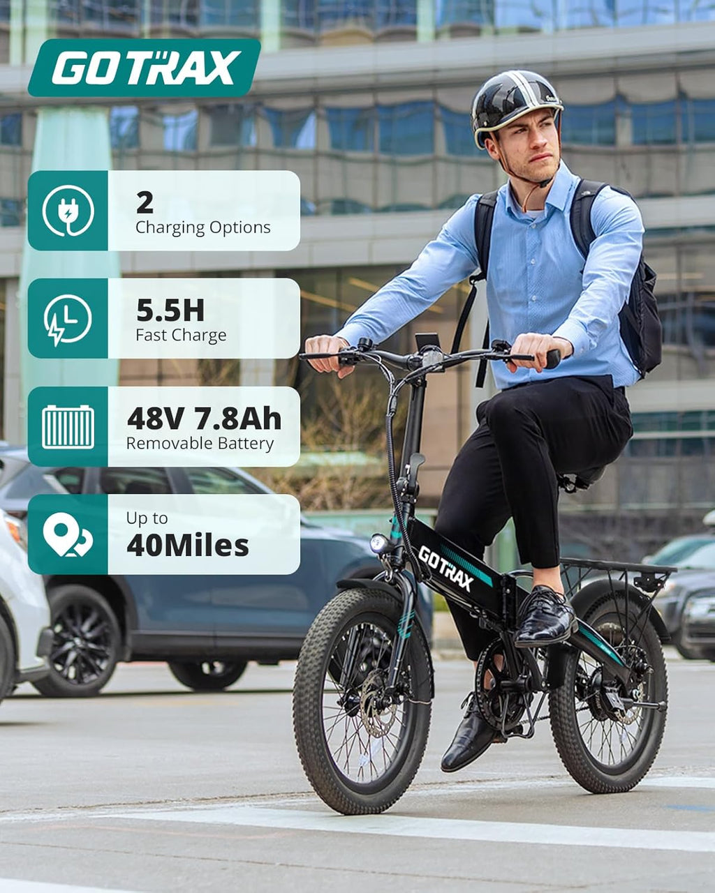 20" Folding Electric Bike for Adults, 500W Peak Motor, Up to 40-Mile Range, Compact Commuter E-Bike with LCD Display