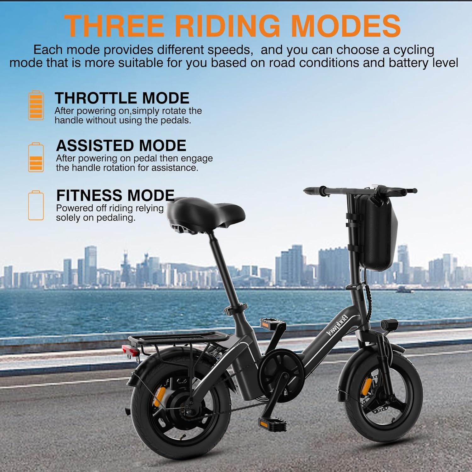 14" Foldable Electric Bike for Adults – Compact City Commuter E-Bike with Lightweight Portable Design