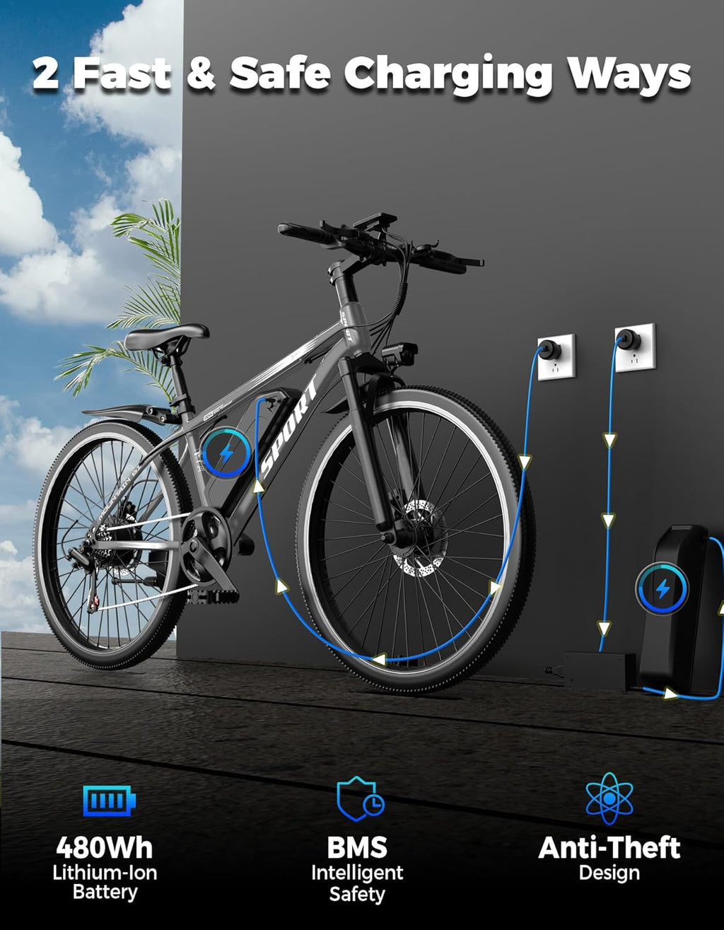 1500W Electric Mountain Bike for Adults – 25 MPH, 65-Mile Range, 26" Commuter E bike