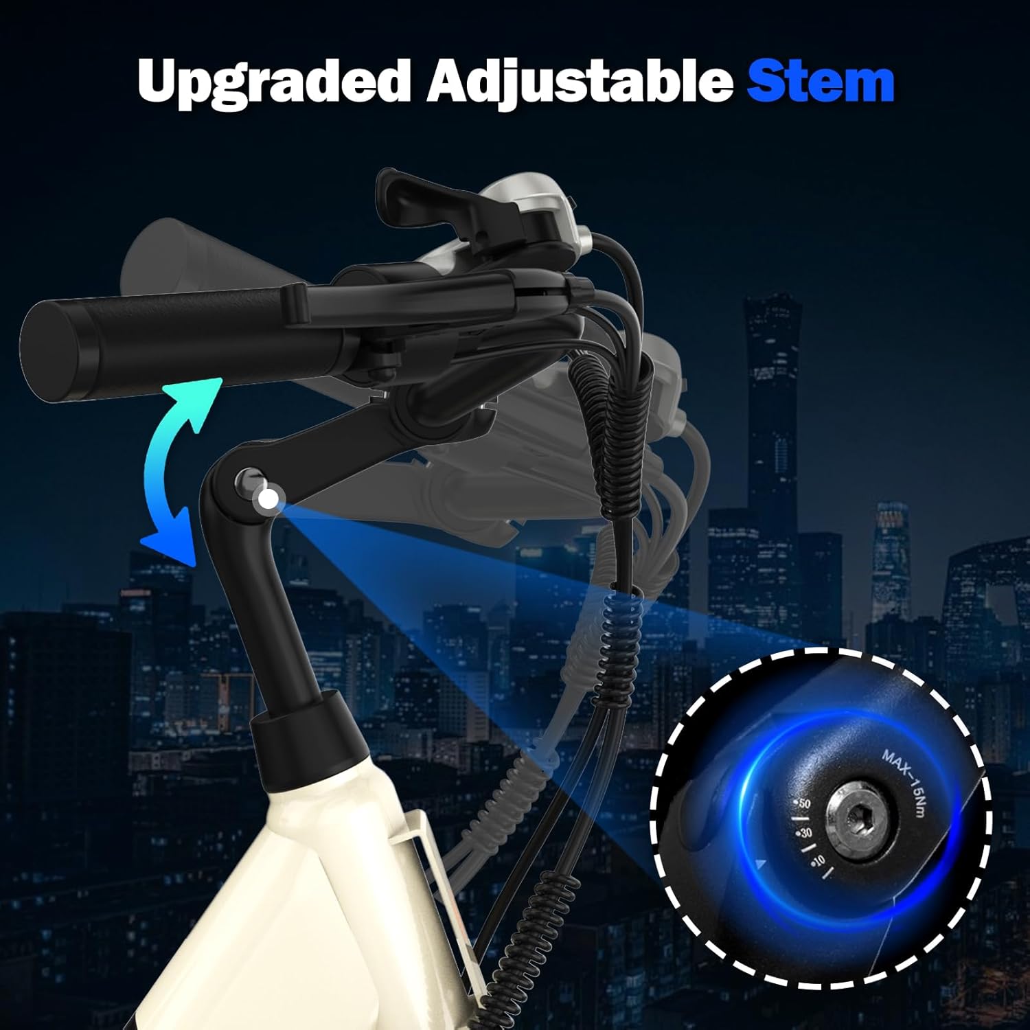 Step-Through Electric Bike for Adults, 1000W Peak Motor, 7-Speed Commuter E-Bike with Rear Cargo Rack