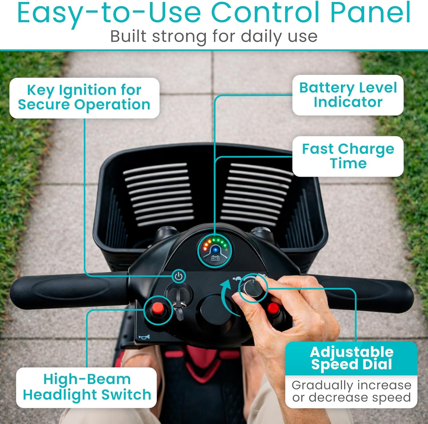 4-Wheel Mobility Scooter for Seniors & Adults – Compact Electric Mobility Chair with Long-Range Battery & Storage Basket
