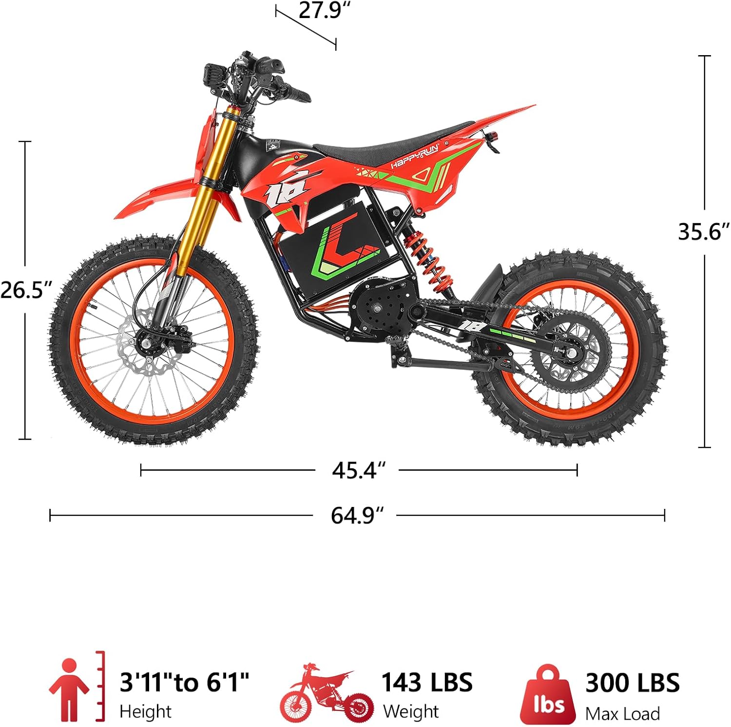 Electric Dirt Bike for Adults, 6000W Peak Mid-Drive Motor, Up to 46 MPH, 60-Mile Range, Dual Hydraulic Brakes