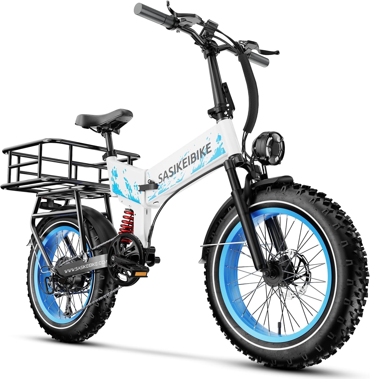 1500W Folding Electric Bike for Adults – 20" Fat Tire E-Bike, Up to 70 Miles Range, Dual Suspension, Foldable Design