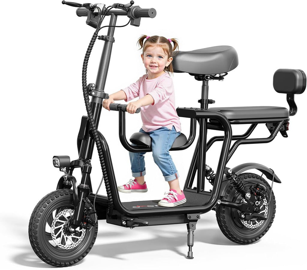 Electric Scooter with Seat for Adults – 500W/750W Motor, Up to 20 Miles Range, Dual Brakes, Comfortable Seated E-Scooter