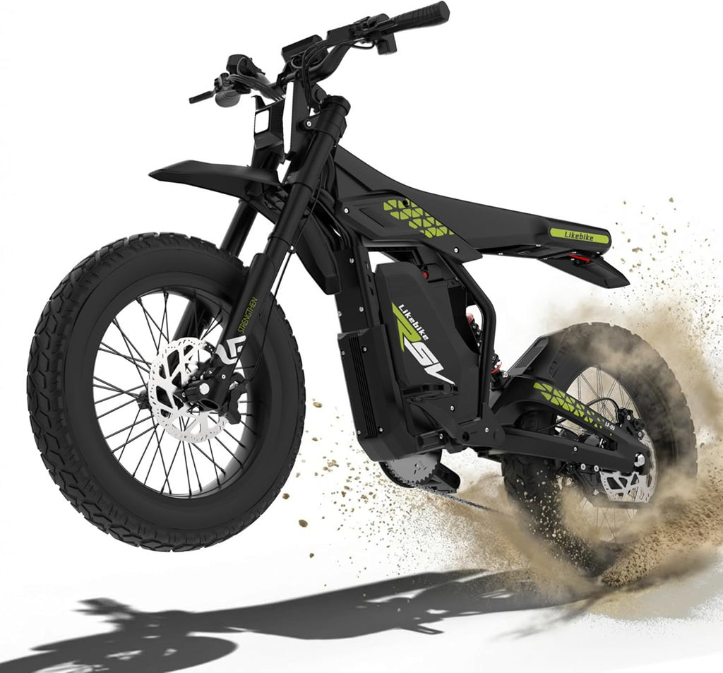20" Fat Tire Electric Dirt Bike for Adults – 2000W/3000W Motor, Full Suspension, 7-Speed Gears