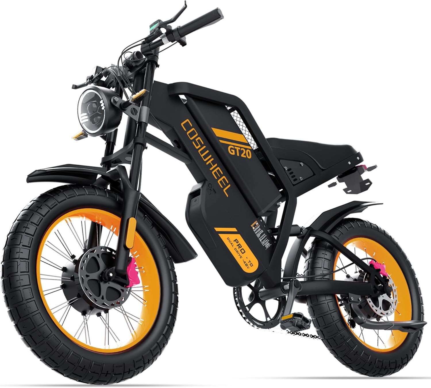Electric Fat Tire Bike for Adults, Up to 4000W Peak Motor, 16"/20" Off-Road E-Bike, Dual Suspension, Hydraulic Brakes