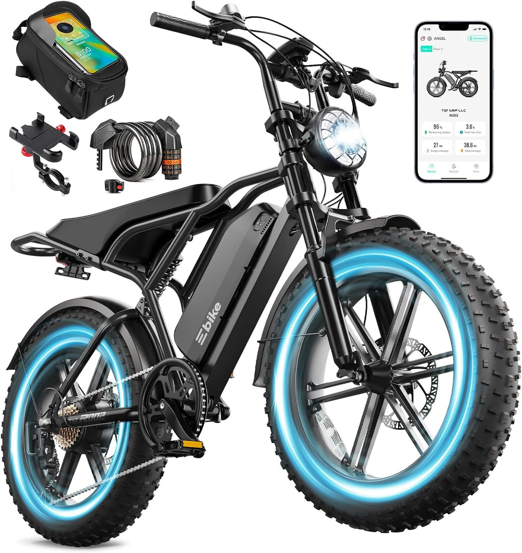 Electric Bike for Adults, 1500W Peak Motor 60 Miles Fat Tire Ebike