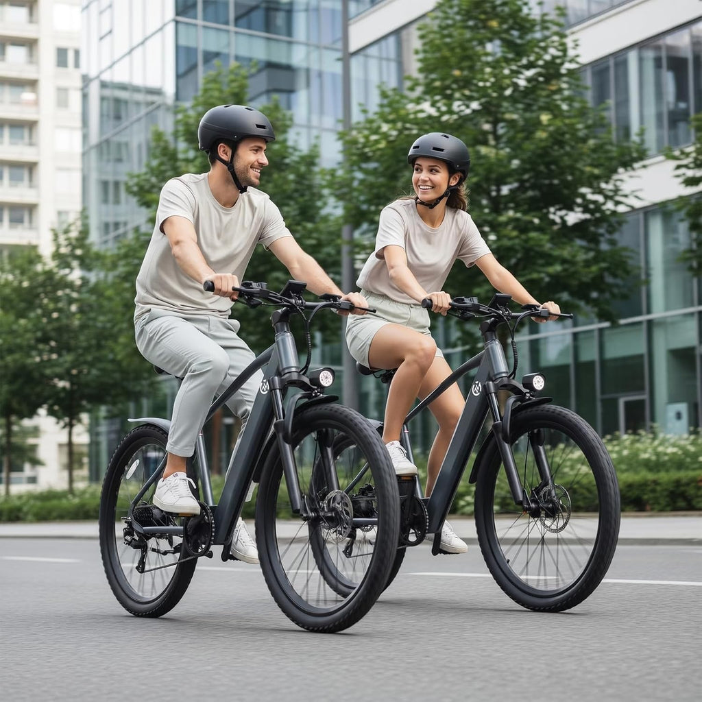 24" Electric Mountain Bike for Adults with 1000W Peak Motor, Full Suspension, 7-Speed Gear System & Commuter Design