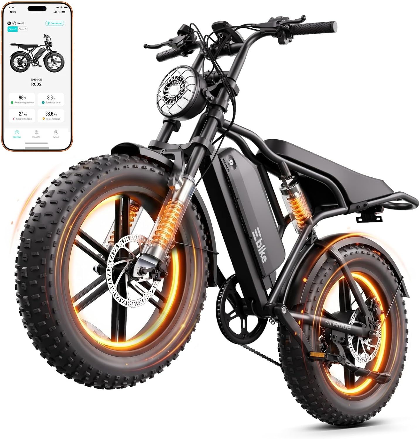 20" Fat Tire Electric Bike for Adults – Dual Suspension E-Bike with Smart Display & App Connectivity
