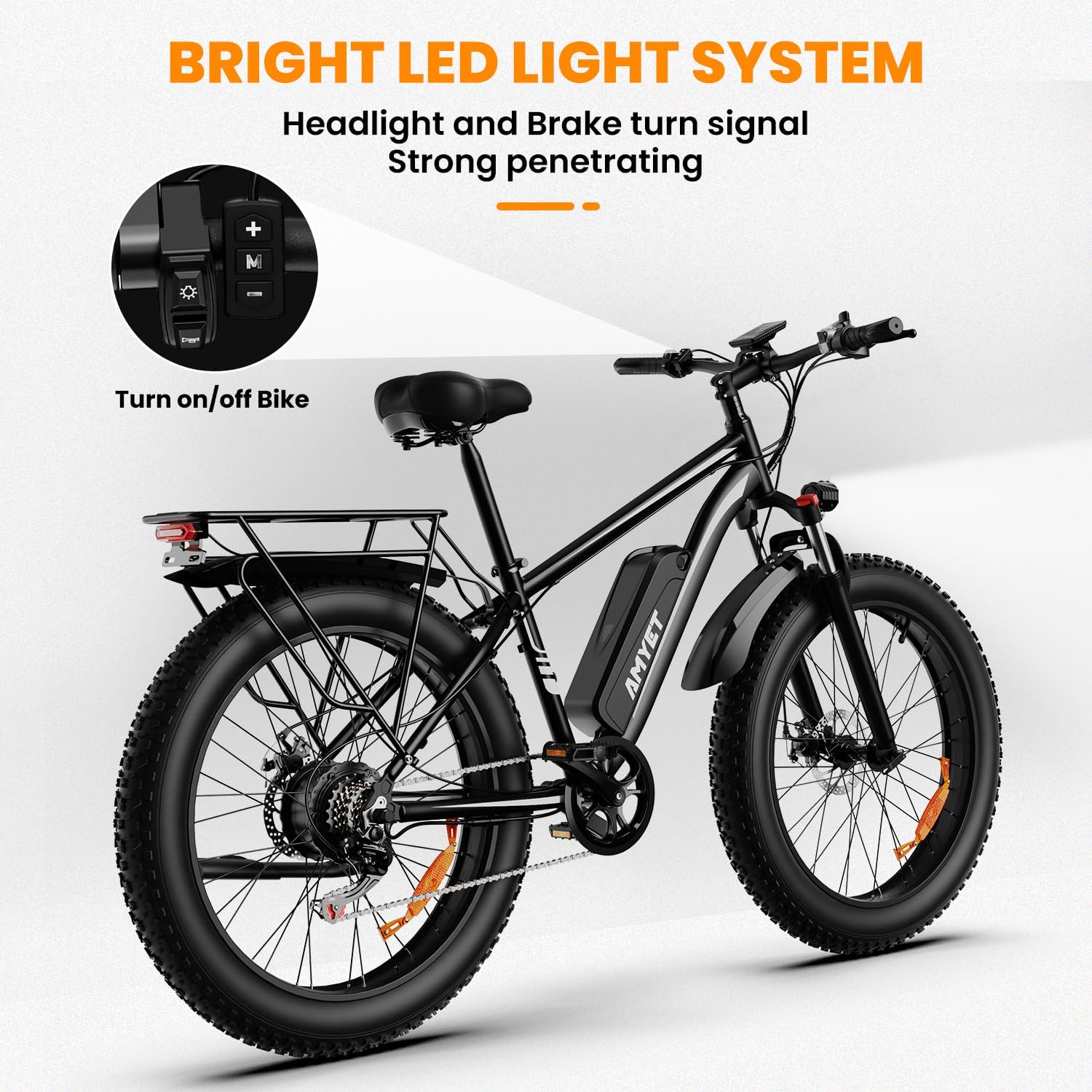 26" Fat Tire Electric Bike for Adults, 1500W Peak Motor, Up to 28 MPH, 7-Speed Electric Mountain E-Bike