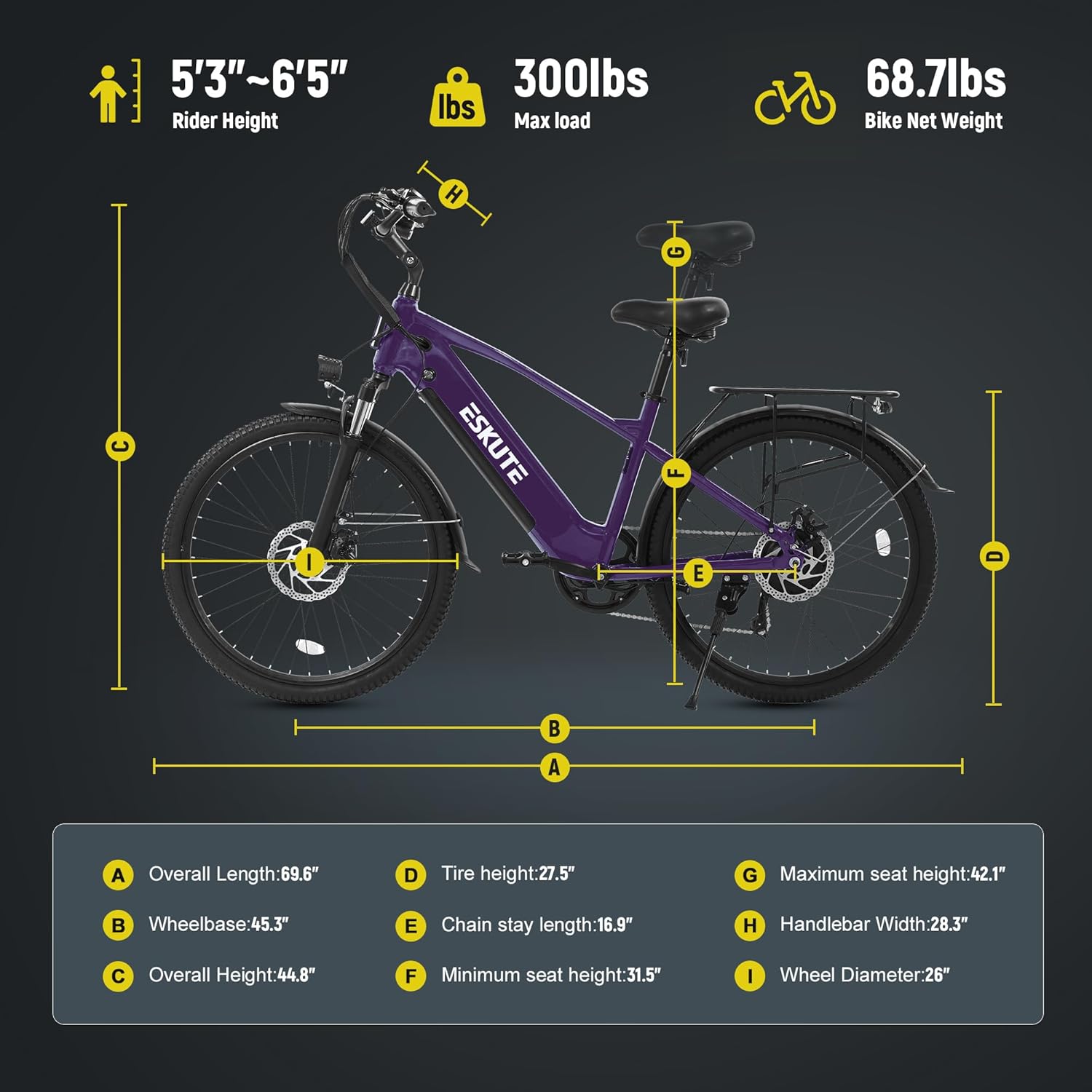 Adult Electric Bike with Removable Power System – 26" Tire E-Bike with Adjustable Stem & 7-Speed Drivetrain