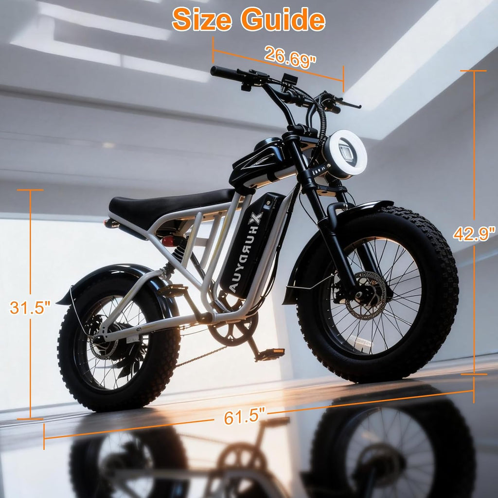 1500W Peak Electric Dirt Bike for Adults – 33 MPH Fat Tire E-Bike with Dual Suspension, Up to 70 Miles Range