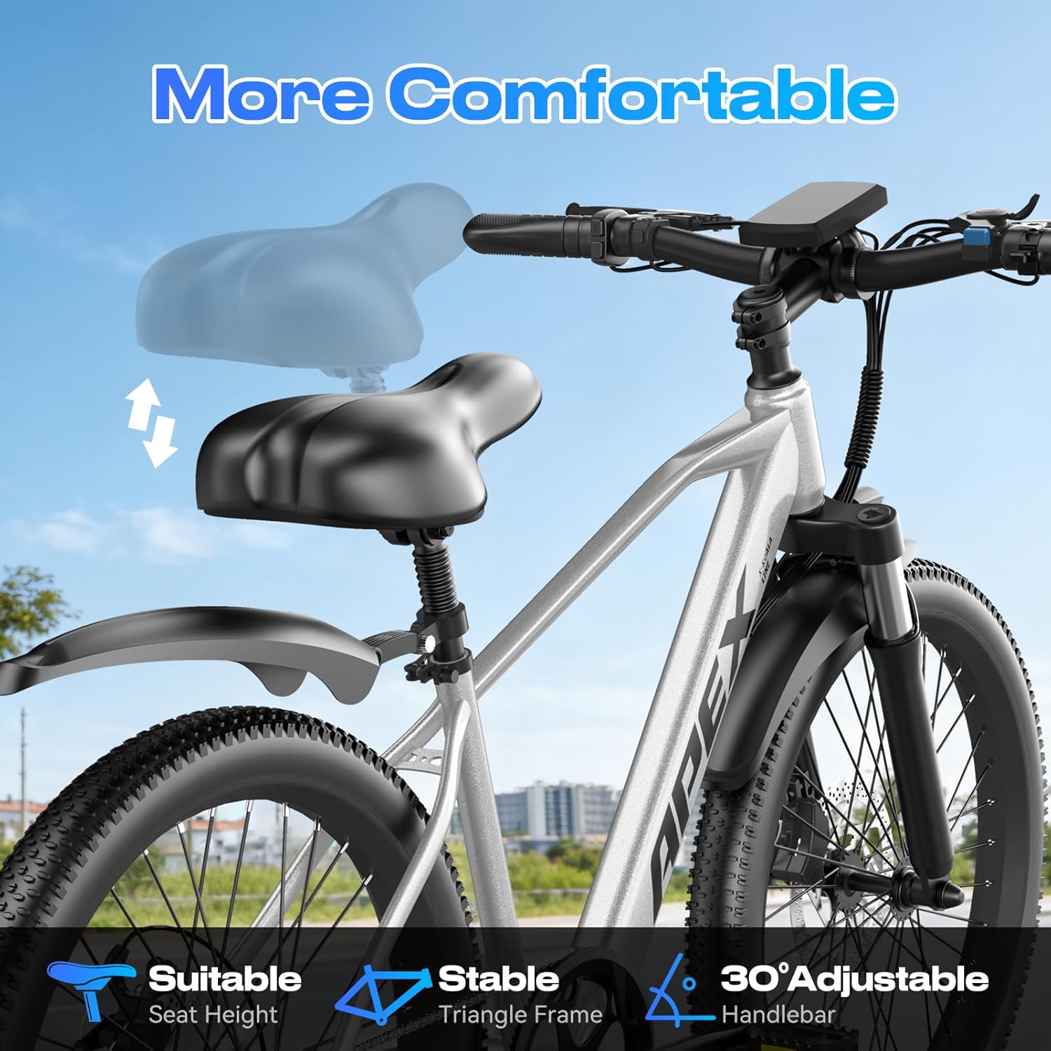 1200W Peak Electric Mountain Bike for Adults & Teens – 26" E-Bike, 25 MPH Top Speed, UL Certified, Waterproof Design