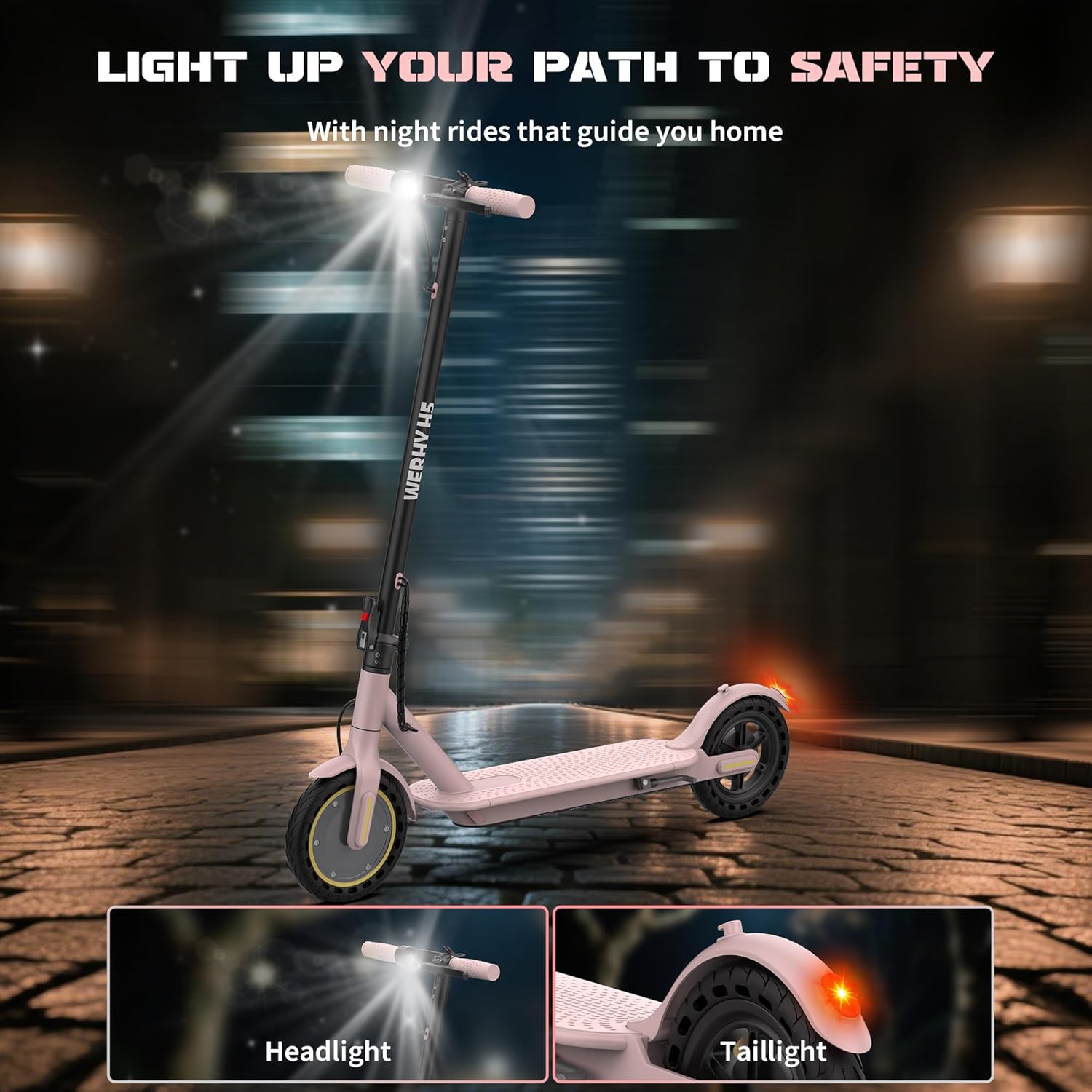 Electric Scooter, 500W/350W/800W/1000W Motor & 10"/8.5" Solid Tires, Up to 22/19 MPH & 28/25/15 Miles Range