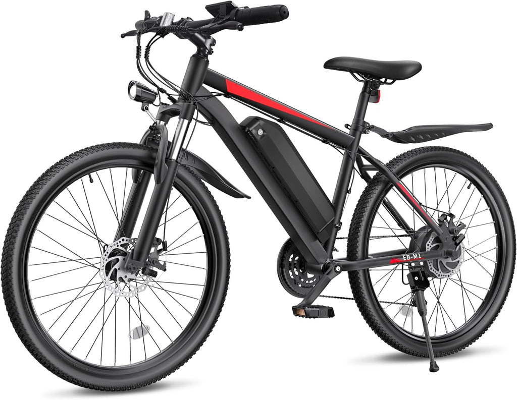 Electric Mountain Bike for Adults – 26" Ebike, 1000W Peak Motor, 20 MPH, 50-Mile Range, 7-Speed with Front Suspension and LCD Display