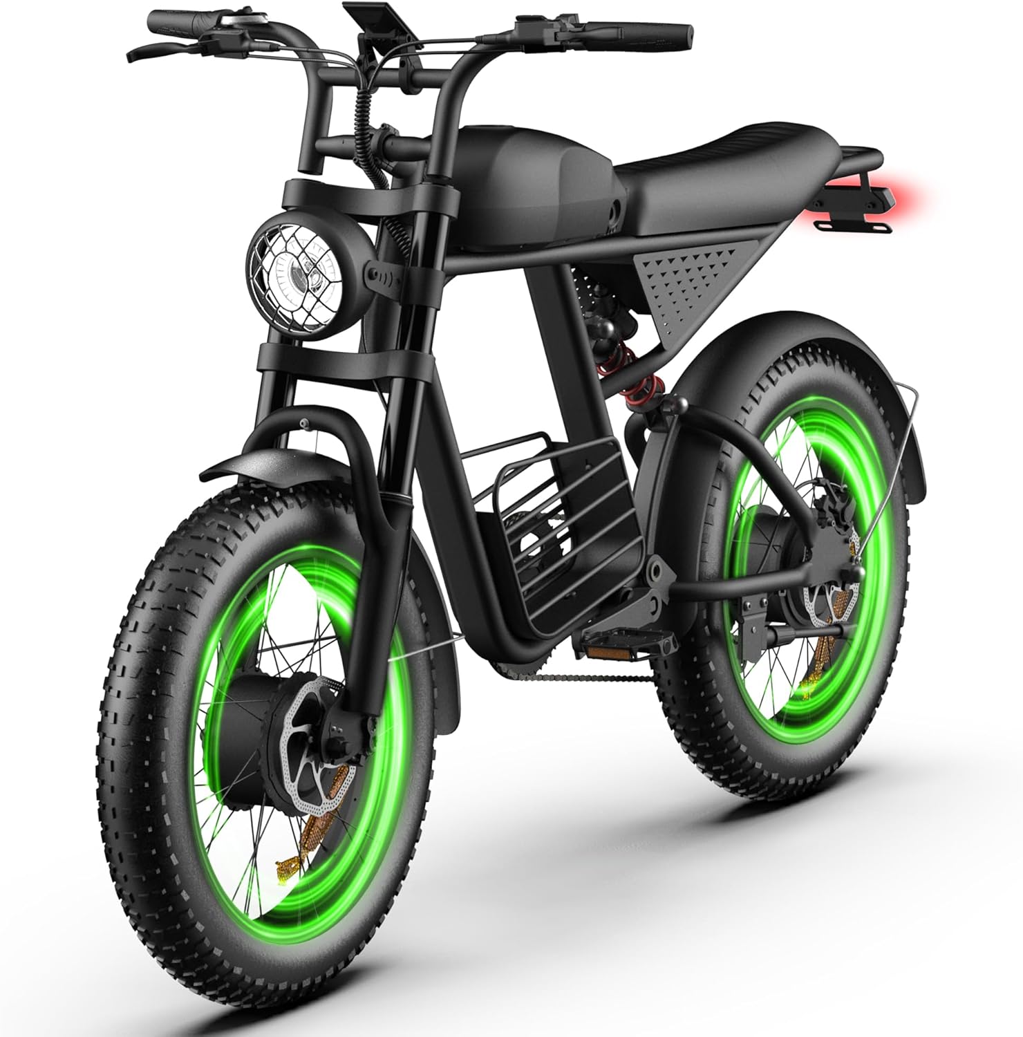 Adult Electric Fat Tire Bike, Up to 37 MPH, Long-Range All-Terrain E-Bike, 20" Off-Road Tires, Mountain, Snow & Sand Ready