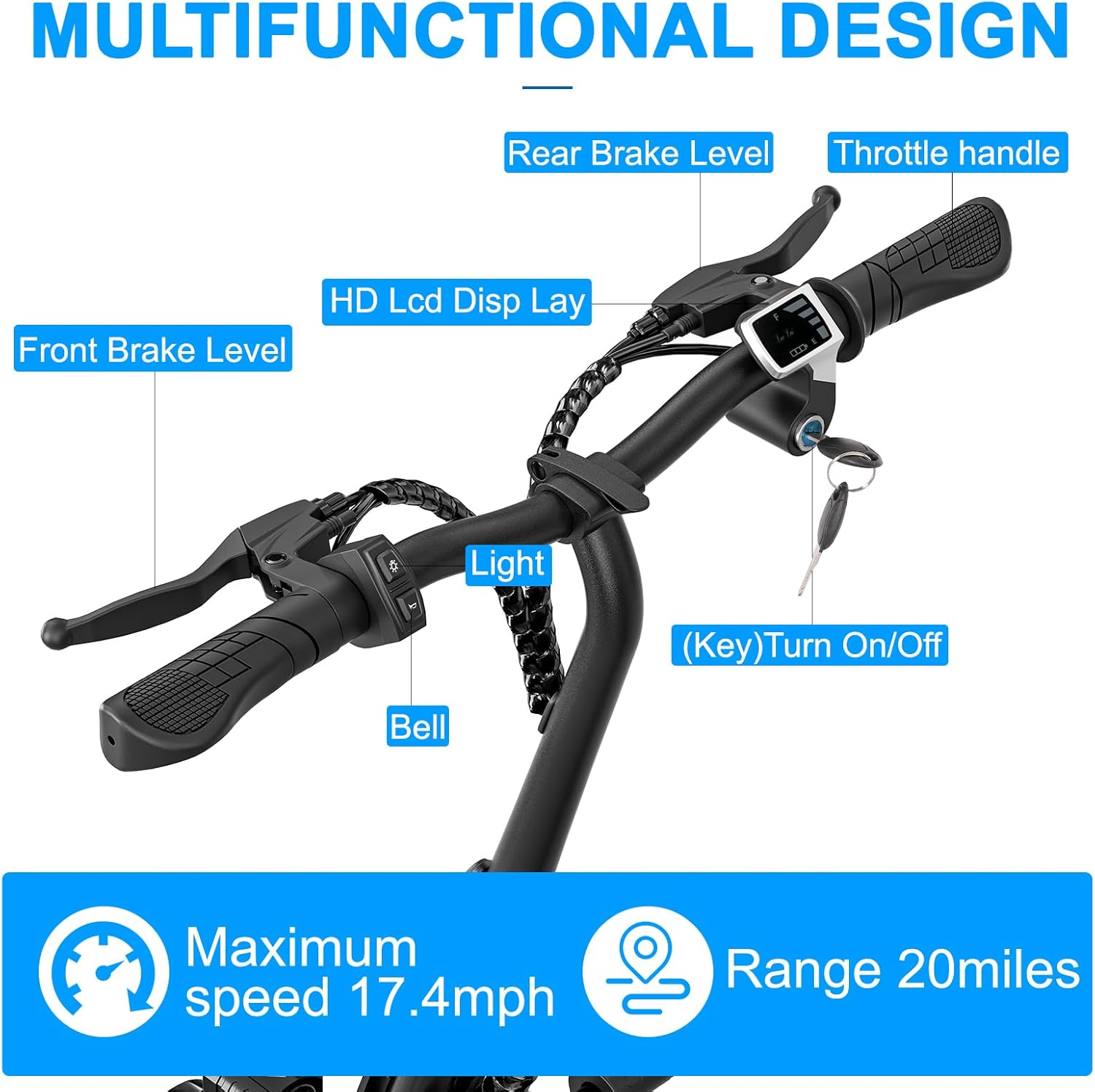 Electric Scooter with Seat for Adults – 500W/750W Motor, Up to 20 Miles Range, Dual Brakes, Comfortable Seated E-Scooter
