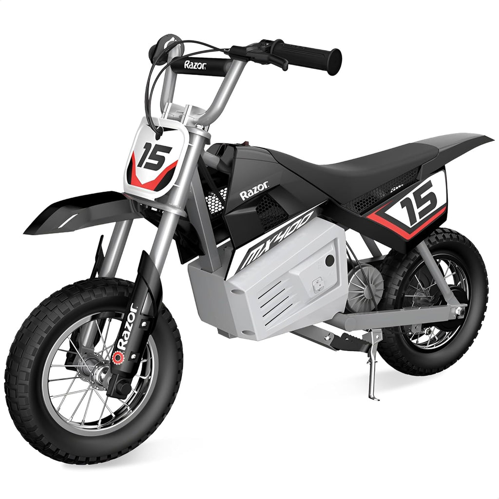 Electric Dirt Bike for Kids Ages 8+ – 12” Pneumatic Tire Off-Road E-Bike with Twist Throttle