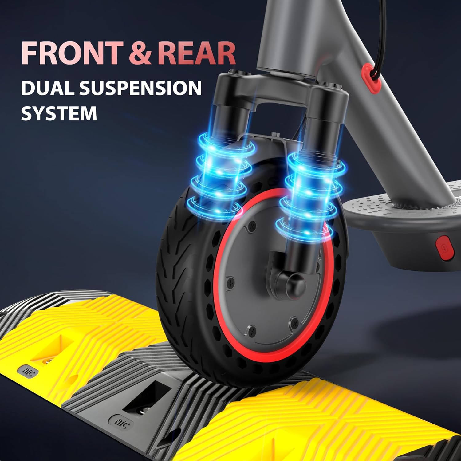 Electric Scooter for Adults – 350W/500W Motor, 19–22 MPH, Up to 28 Miles Range, Folding Design with Dual Suspension & App Control