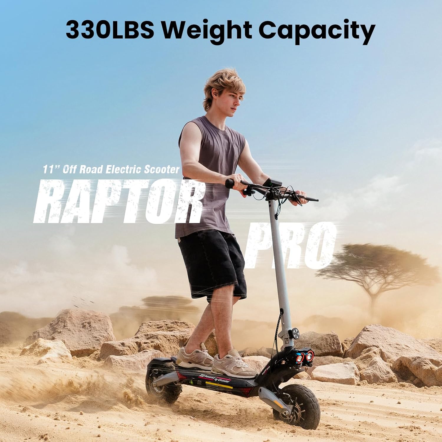 Landturbo Pro/Raptor Pro Electric Scooter for Adult, 800W/1500W Peak Motor, 38 Mph Top Speed, 47-56 Miles Max Range