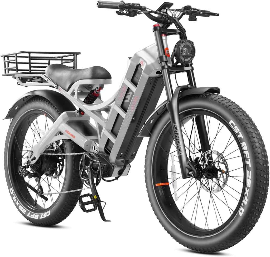 26" Fat Tire Electric Mountain Bike for Adults – Dual Motor Full Suspension E-Bike with Long-Range Performance